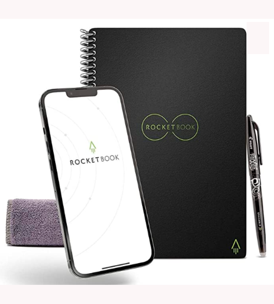 Rocketbook Core Ejecutivo, Cuaderno Inteligente, Patrón de cuadrícula, Reutilizable, Negro 1
