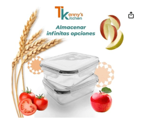 TANNY'S KITCHEN Contenedores para Alimentos, Juego de Recipientes Herméticos con Tapas, Organización y Almacenamiento de Cocina, Etiquetas de Pizarrón y Marcador 2