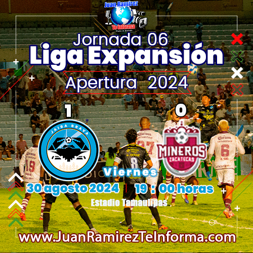 resultado jaiba brava Mineros de Zacatecas jornada 06 liga expansion 2024